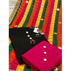 Phulkari diamond mirror Dupatta V18A##