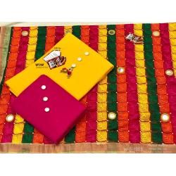 Phulkari diamond mirror Dupatta V18A##