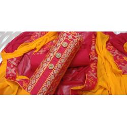  Chiffon Embroidered Lace Dupatta    Hem21A##