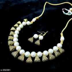  Beaded Work German Silver Necklace Set Vol 1  