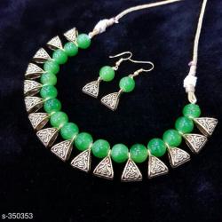  Beaded Work German Silver Necklace Set Vol 1  