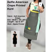 selfie style crepe printed Kurtis