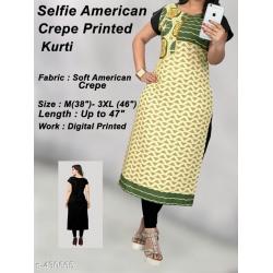 selfie style crepe printed Kurtis