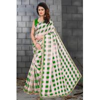 Organza checks saaris with Banglori Blouse RF22A##