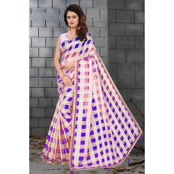 Organza checks saaris with Banglori Blouse RF22A##
