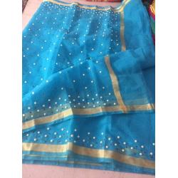 Kota Doriya   pearl work   zari border Saree's     