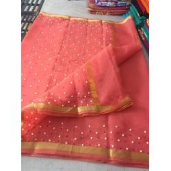 Kota Doriya   pearl work   zari border Saree's     