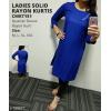 Ladies Solid Rayon Selfie Kurtis