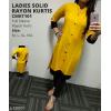 Ladies Solid Rayon Selfie Kurtis