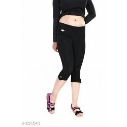 Women's Broad Waistband Denim Capris